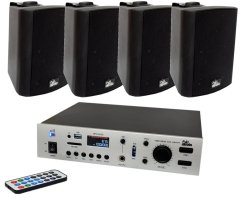 Комплект фонового озвучування 4all Audio SET 4xWALL 420 Black 1xPAMP-100-2z 88422 фото